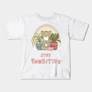 Stay Pawsitive Kids T-Shirt